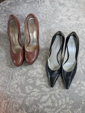 BCBGirls Black Pointed Toe Pumps and Brown Round Toe Heels